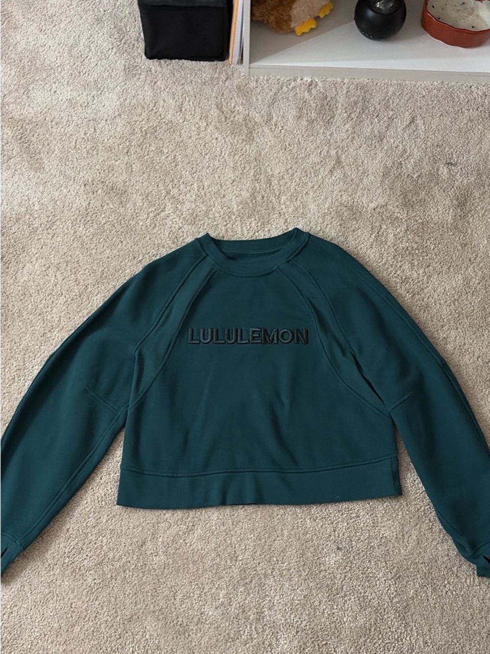 lululemon athletica Teal Crewneck Logo Pullover